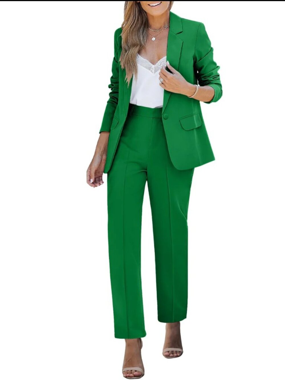 Luvamia Green Blazer & Pants Size M - 762